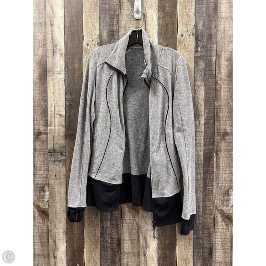 Athletic Jacket By Lululemon In Black & Grey, Size: 8
