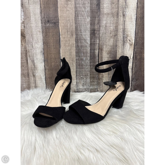 Sandals Heels Block By Qupid In Black, Size: 10