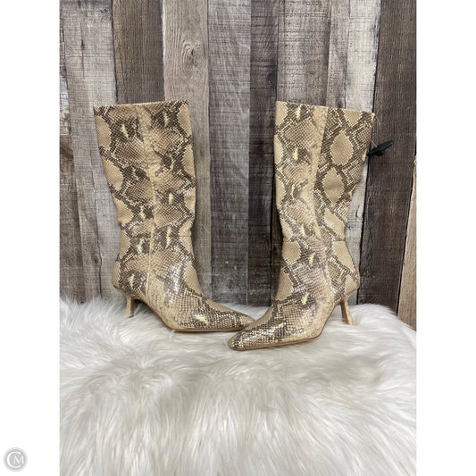 Boots Mid-calf Heels By Sam Edelman In Snakeskin Print, Size: 7.5
