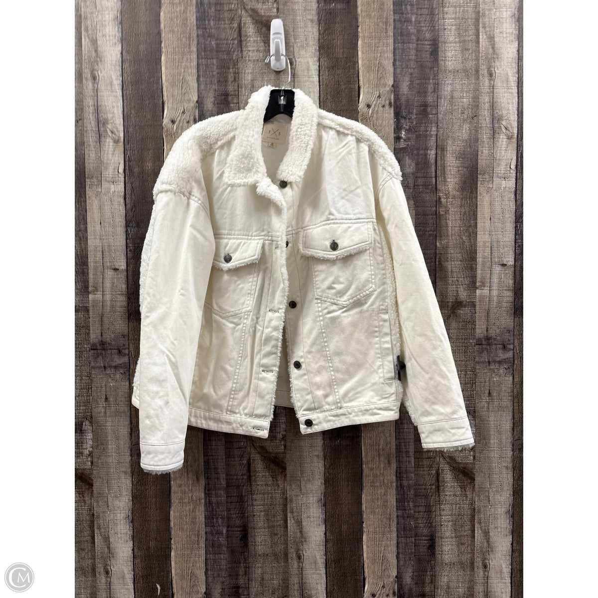 Jacket Denim By Thread And Supply In Ivory, Size: M