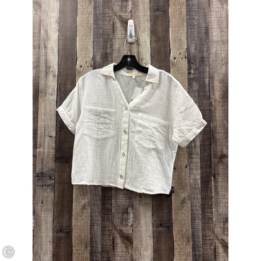 Top Short Sleeve By Love Notes In White, Size: S