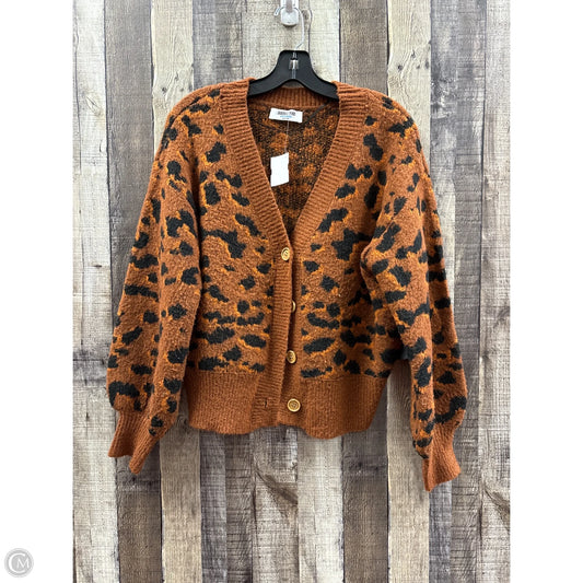 Sweater Cardigan By Double Zero In Brown, Size: M