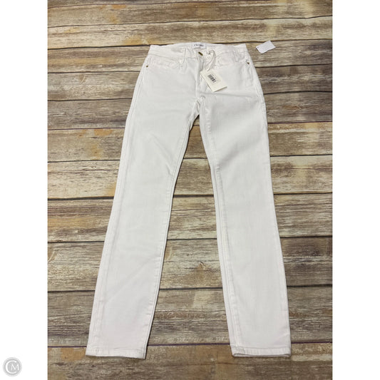 Jeans Skinny By Frame In White Denim, Size: 24