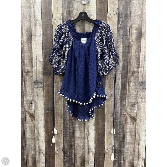 Top Short Sleeve Designer By Misa In Navy, Size: Xs