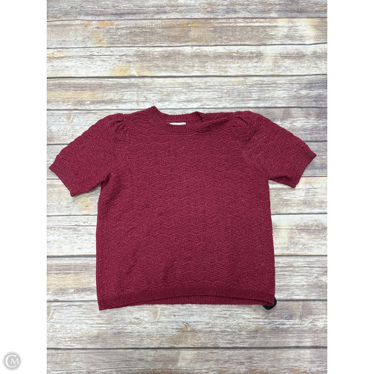 Sweater Short Sleeve By Lc Lauren Conrad In Maroon, Size: M