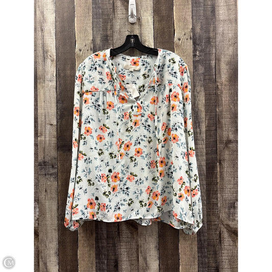 Top Long Sleeve By Loft In Floral Print, Size: Xl