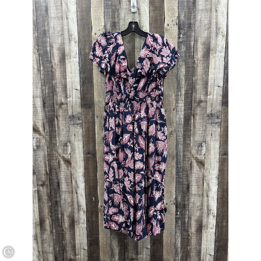 Dress Casual Midi By Maurices In Floral Print, Size: L