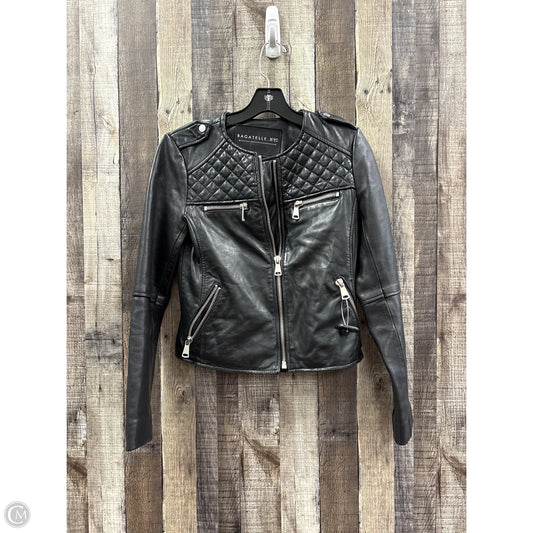 Jacket Moto Leather By Bagatelle In Black, Size: Xs