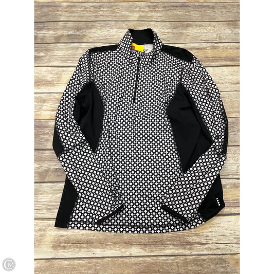Athletic Top Long Sleeve Collar By Lands End In Black & White, Size: Xl
