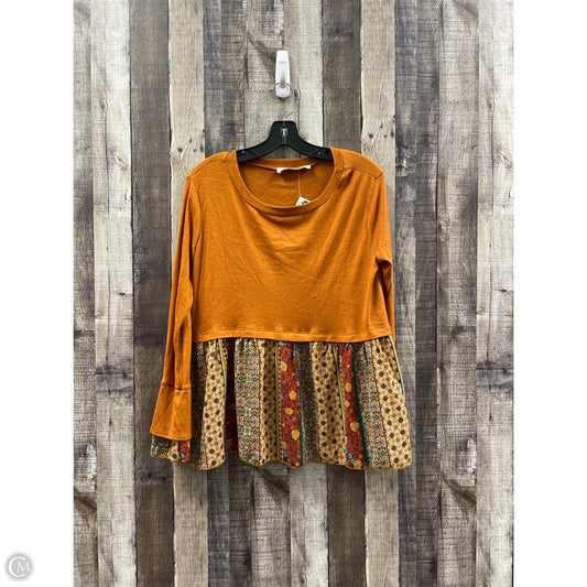 Top Long Sleeve By Three Bird Nest In Orange, Size: S