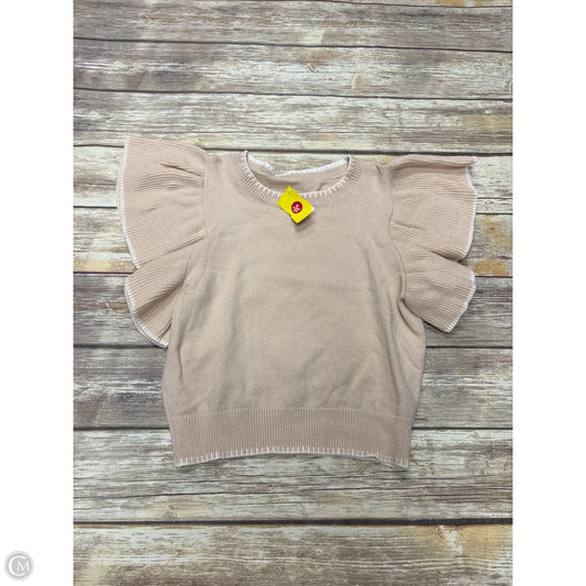 Sweater Short Sleeve By Cmf In Tan, Size: M