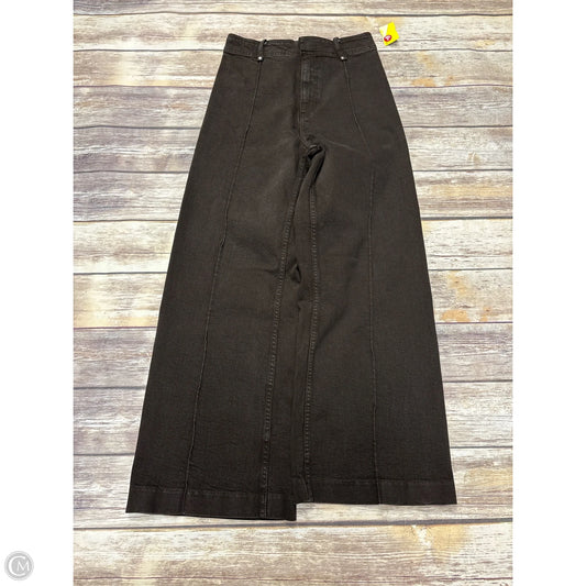 Jeans Wide Leg By Zara In Brown Denim, Size: 6