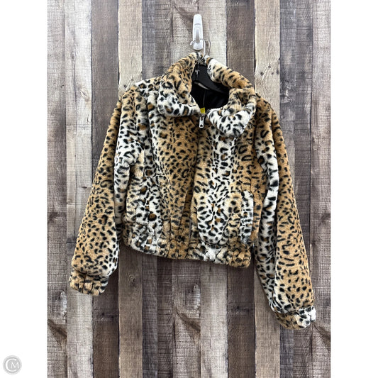 Jacket Faux Fur & Sherpa By No Boundaries In Animal Print, Size: S