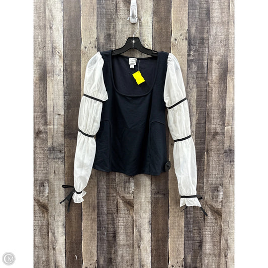 Top Long Sleeve By Maeve In Black & White, Size: S