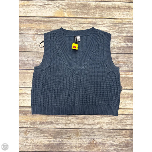 Vest Sweater By Divided In Blue, Size: L