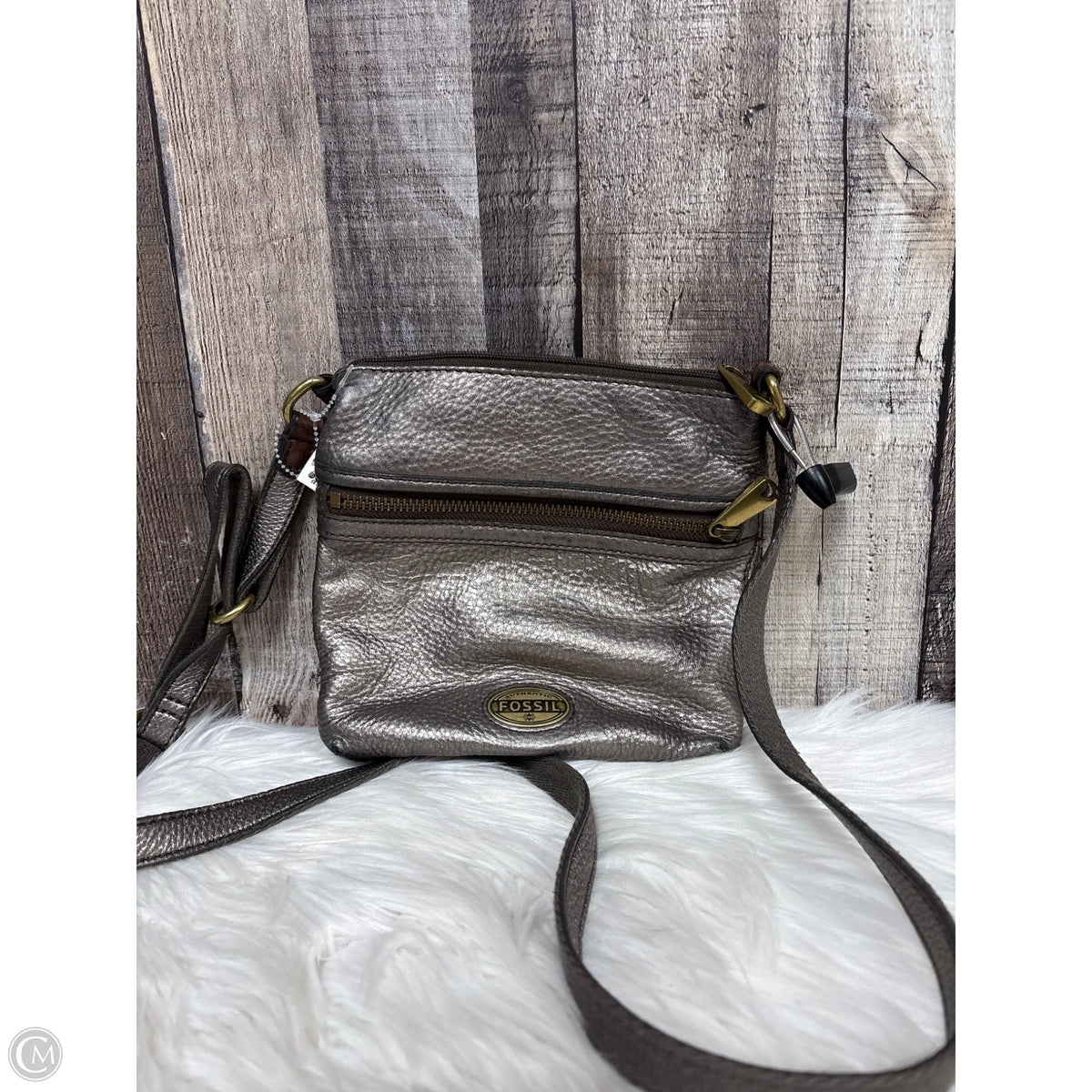 Crossbody Leather By Fossil, Size: Medium