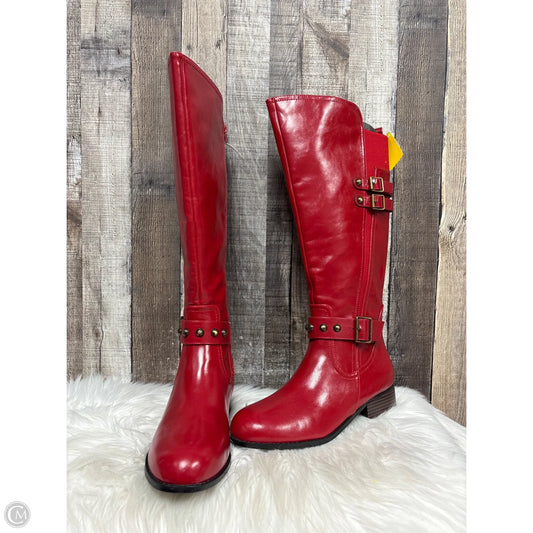 Boots Knee Flats By Cme In Red, Size: 10