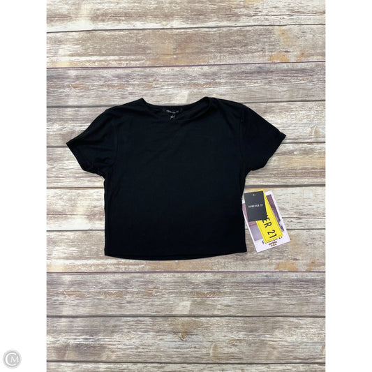 Top Short Sleeve By Forever 21 In Black, Size: L