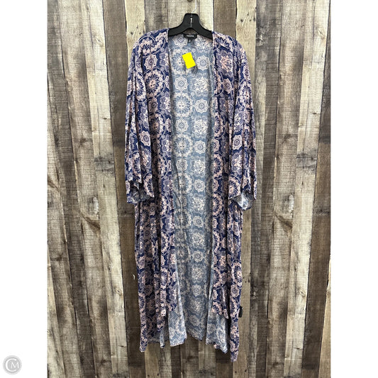Cardigan By Torrid In Blue & Pink, Size: 4x