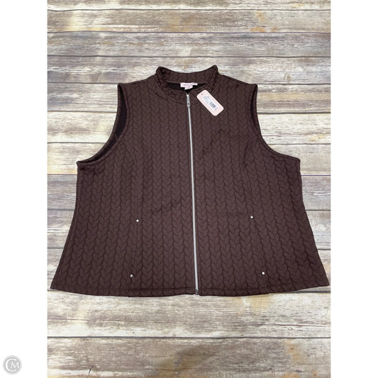 Vest Fleece By Allison Daley In Brown, Size: 3x