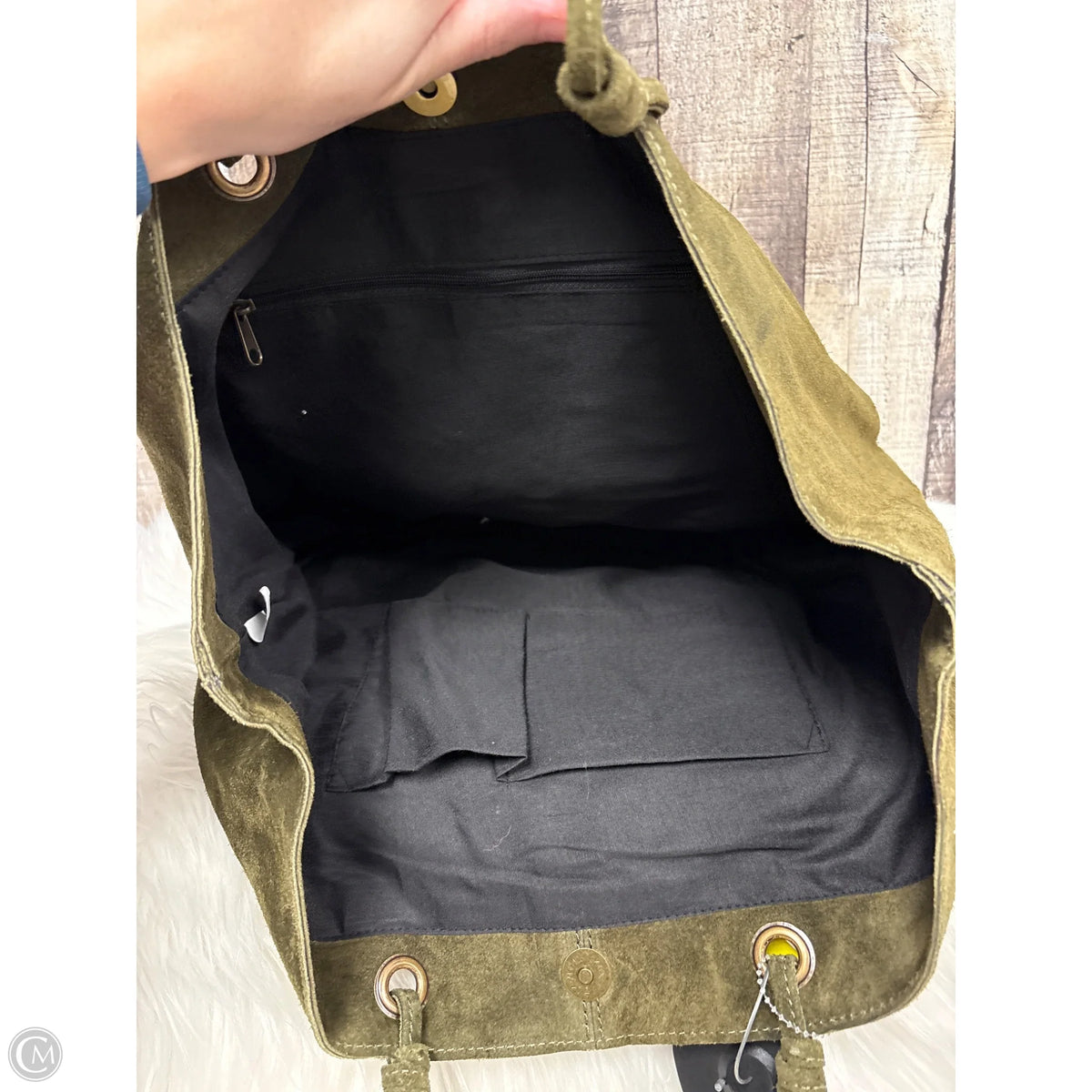 Handbag Leather By Cmf, Size: Large