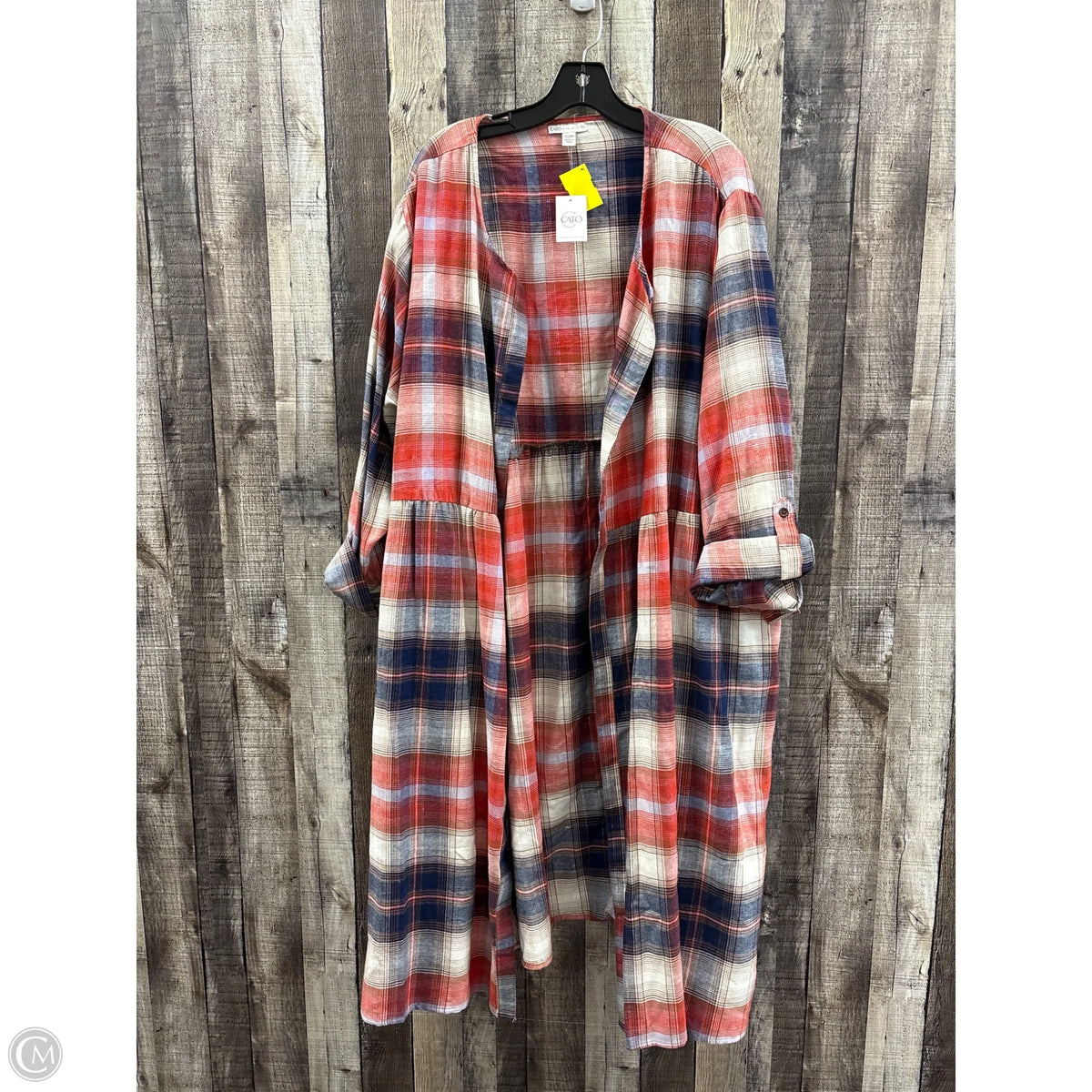 Cardigan By Cato In Plaid Pattern, Size: 4