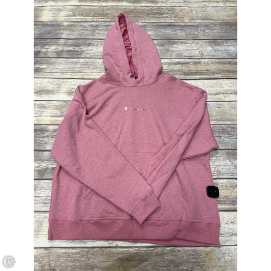 Athletic Sweatshirt Hoodie By Champion In Pink, Size: Xl