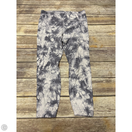 Athletic Leggings By Athleta In Grey & White, Size: L