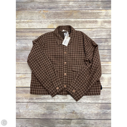 Jacket Shirt By Hem & Thread In Multi-colored, Size: L