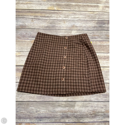 Skirt Mini & Short By Hem & Thread In Brown, Size: L