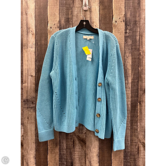 Sweater Cardigan By Loft In Blue, Size: Xl