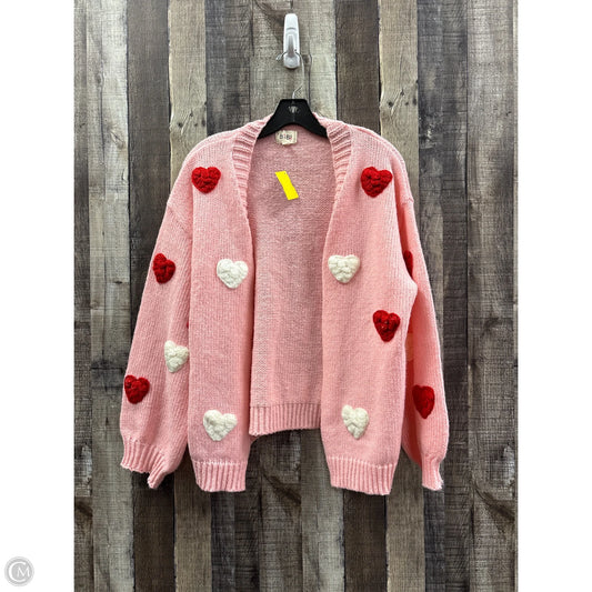 Sweater Cardigan By Bibi In Pink, Size: L