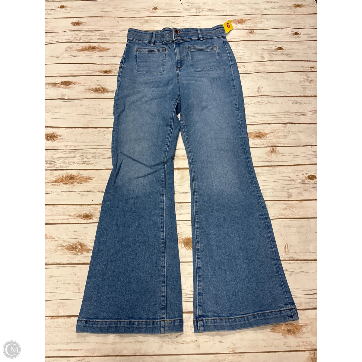 Jeans Flared By Loft In Blue Denim, Size: 10