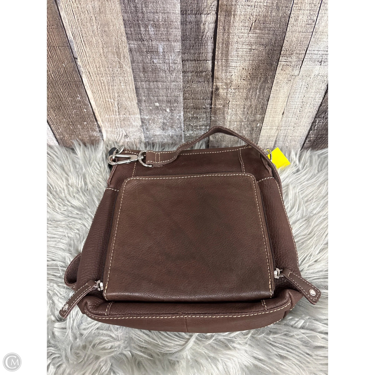 Crossbody Leather By Fossil, Size: Medium
