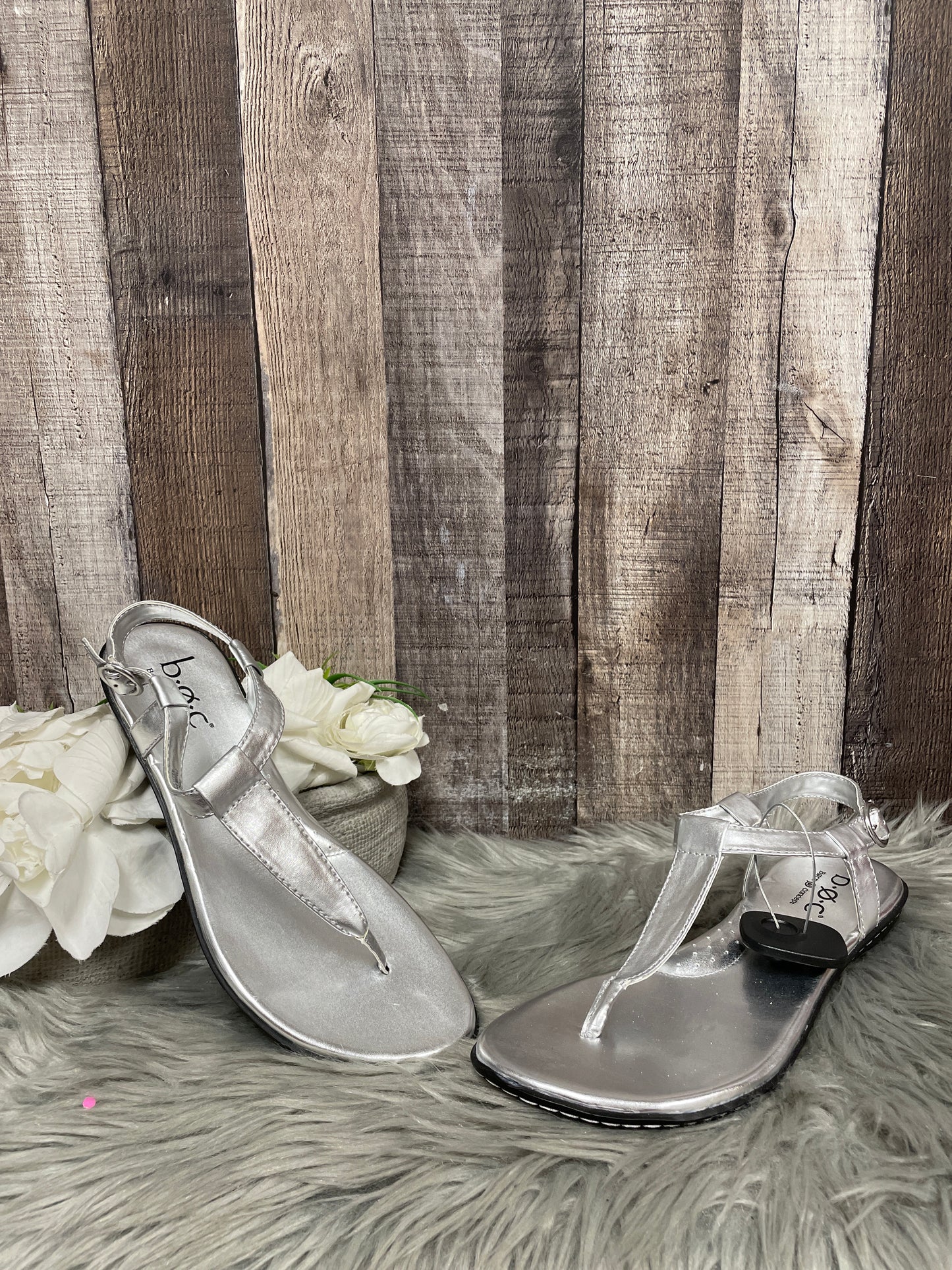 Silver Sandals Flats Born, Size 9