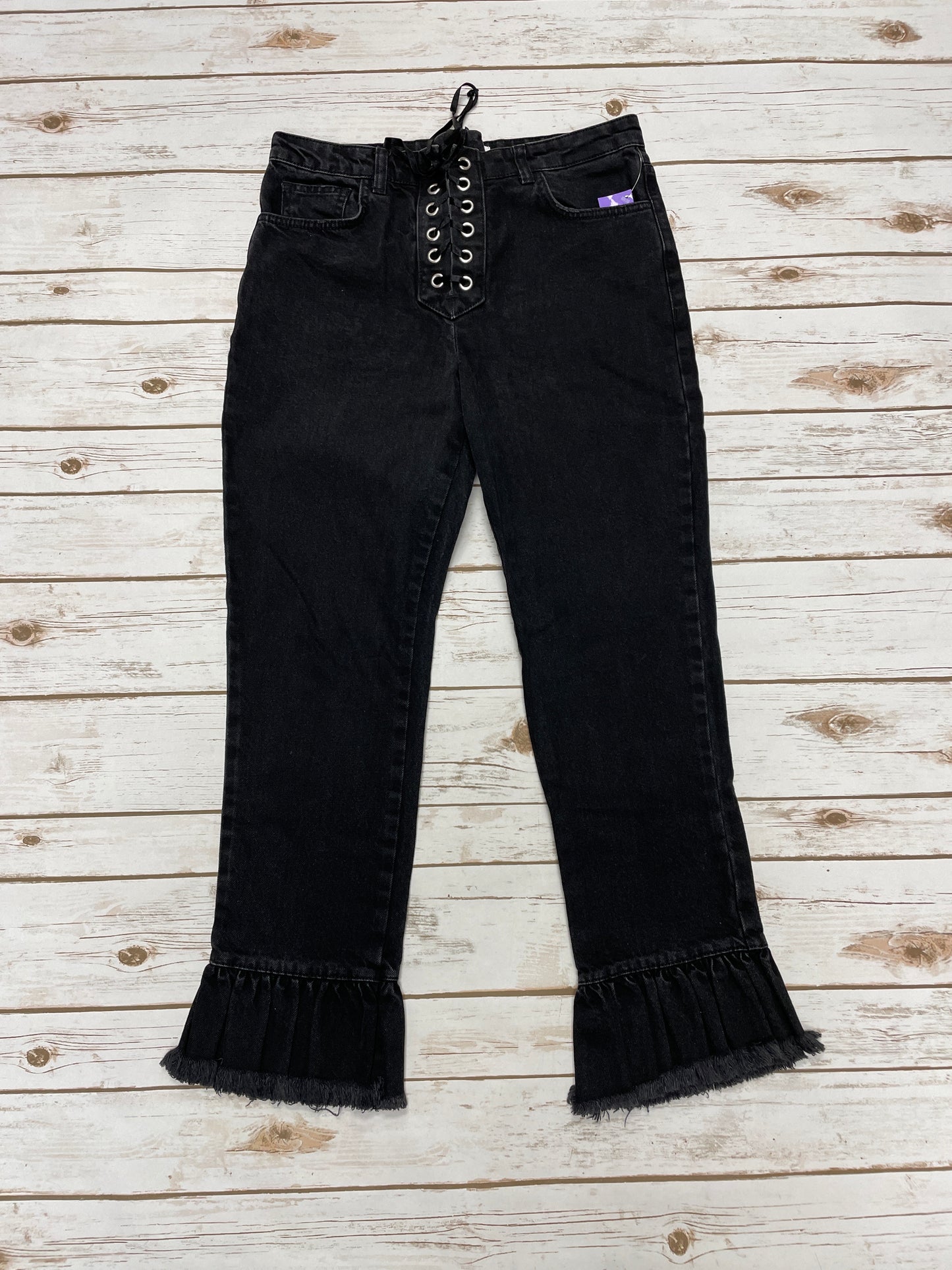 Jeans Flared By Mango In Black, Size: 6