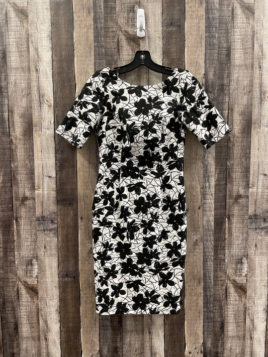 Dress Casual Midi By Calvin Klein In Black & White, Size: Xs