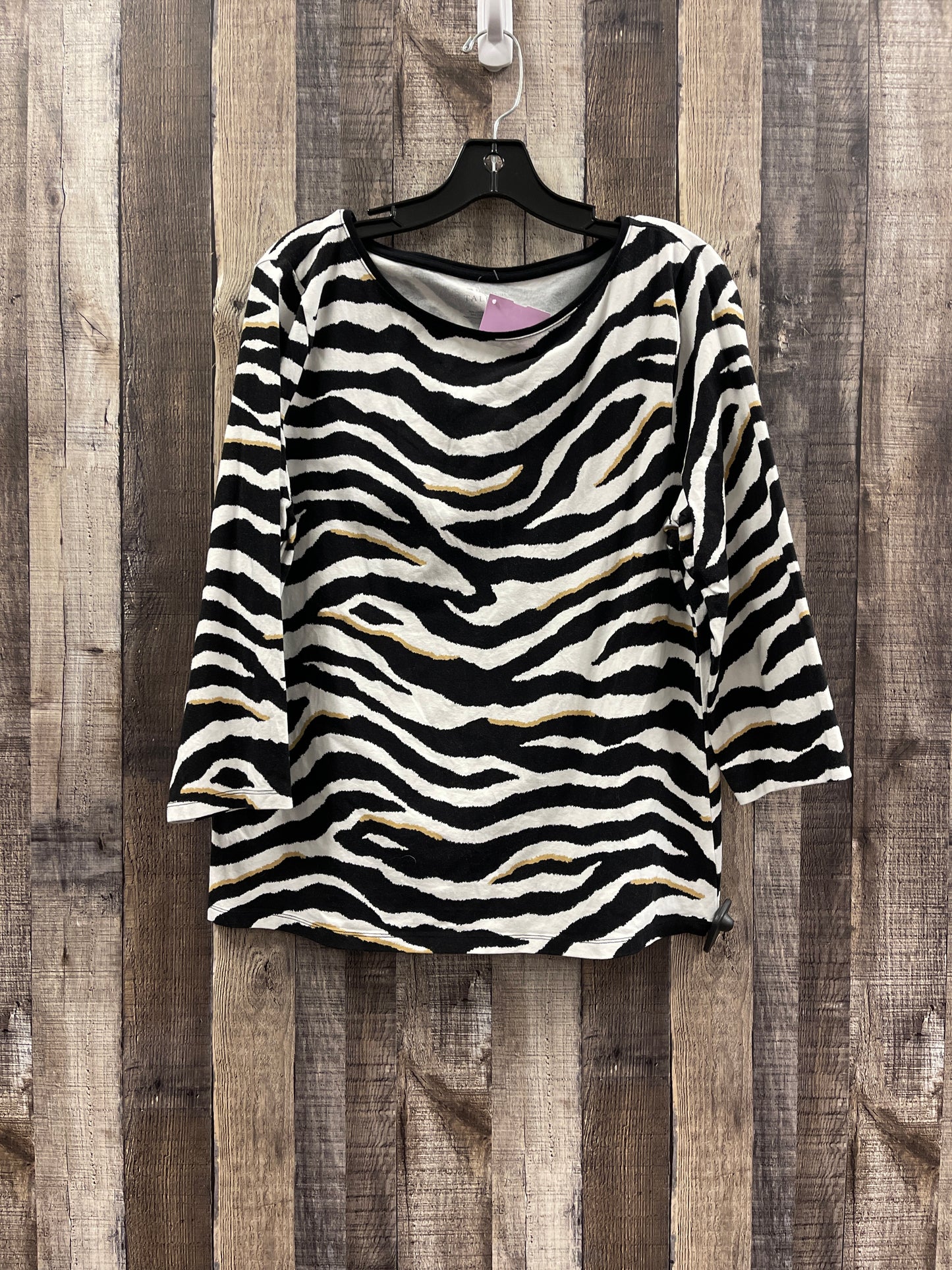 Animal Print Top Long Sleeve Talbots, Size Xl