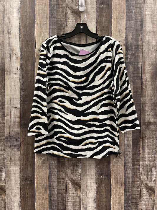 Animal Print Top Long Sleeve Talbots, Size Xl