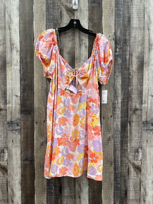 Floral Print Dress Casual Short So, Size Xl