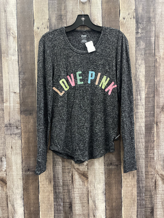 Top Long Sleeve By Pink In Grey, Size: S