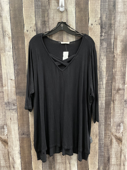 Top Long Sleeve By Pebble And Stone In Black, Size: 3x