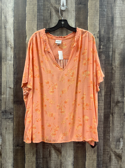 Orange Top Short Sleeve Ava & Viv, Size 4x