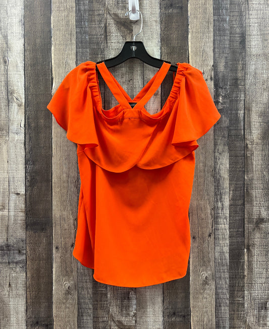 Top Short Sleeve By International Concepts In Orange, Size: M