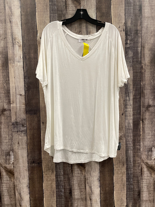 Top Short Sleeve By Double Zero In White, Size: L