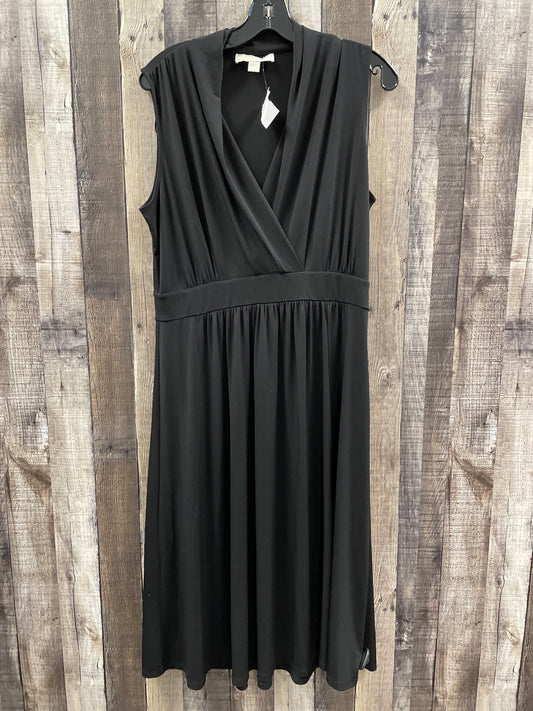 Dress Casual Midi By Michael Kors In Black, Size: Xl