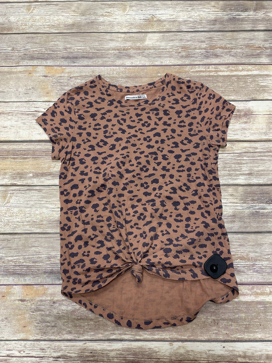 Top Short Sleeve By Abercrombie And Fitch In Animal Print, Size: S