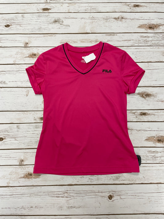 Athletic Top Short Sleeve By Fila In Pink, Size: M