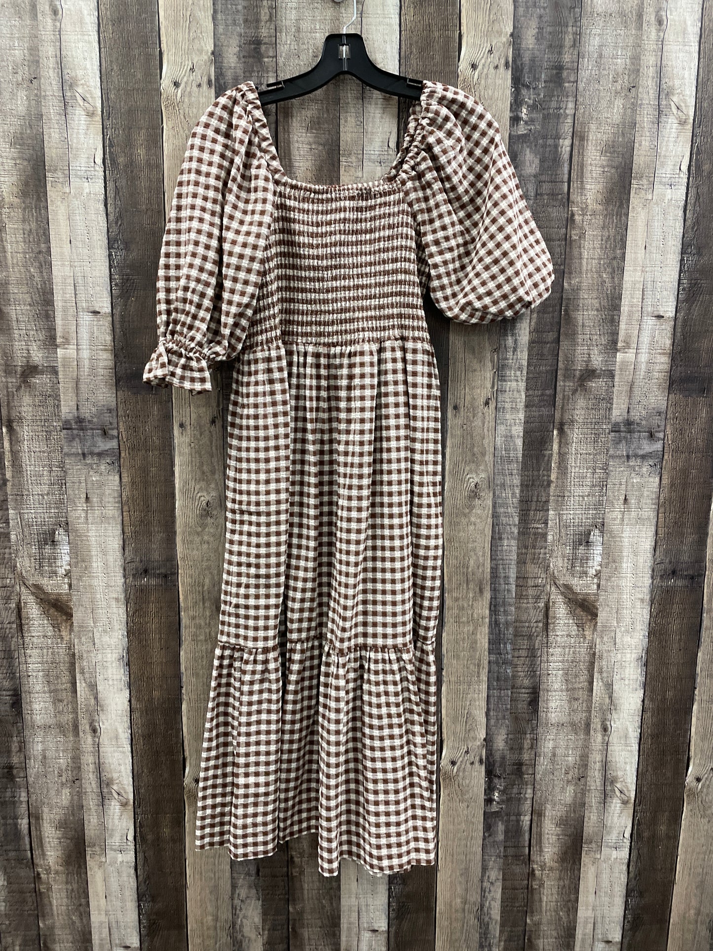 Dress Casual Midi By Madewell In Brown & White, Size: Xs