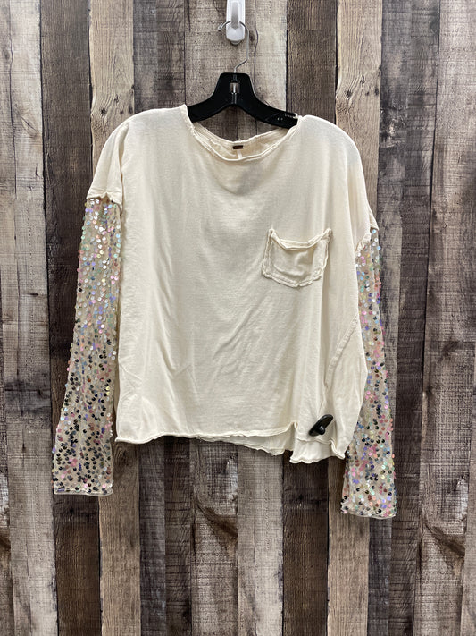 Top Long Sleeve By Free People In Cream, Size: M